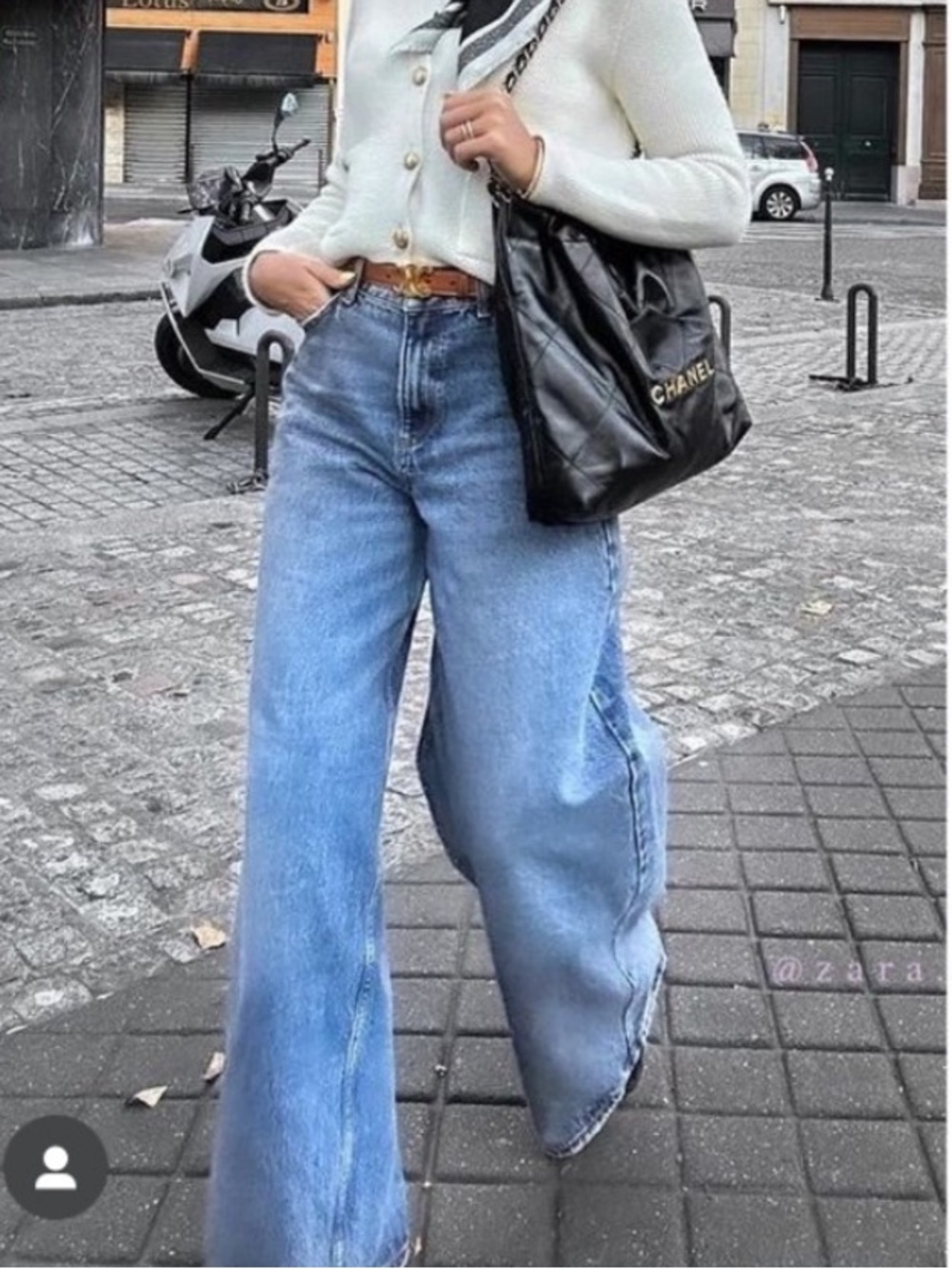 Zara TRF Wide Leg Mid-High Rise Jeans Size 2 Medium Blue Wash Baggy Denim - Picture 4 of 16